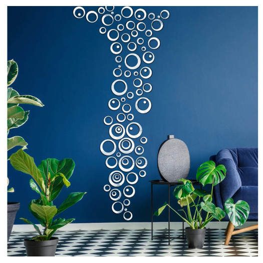 72 Pieces Removable Round Circle Wall Sticker Decal Acrylic Mirror Setting for Home Living Room Bedroom Decor (2.5 -13.5 cm)